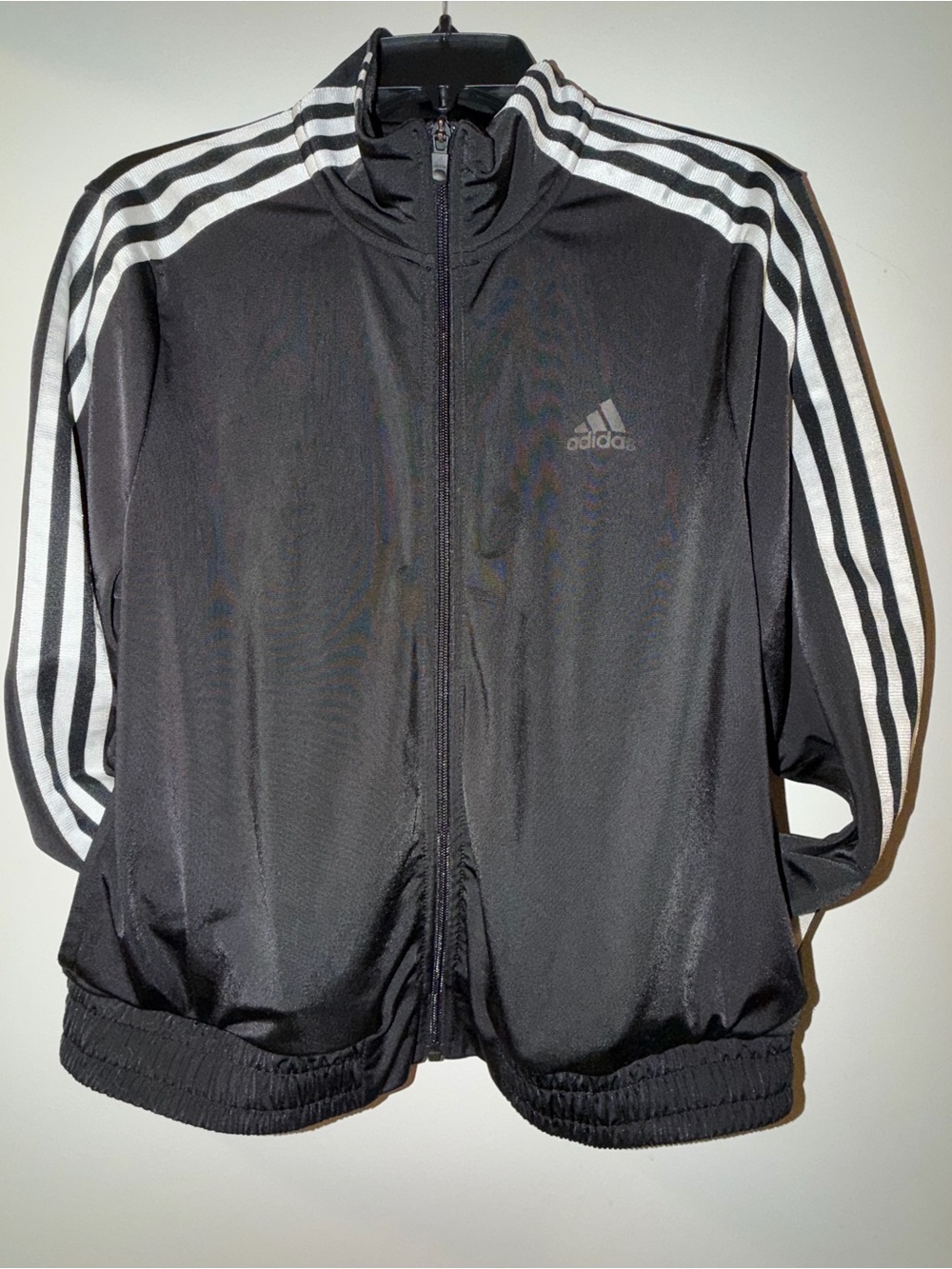 adidas Black Track Jacket with White 3-Stripes